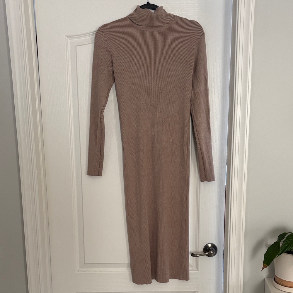 Ribbed Turtleneck Dress
